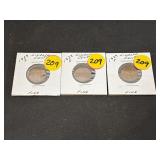 1929-P-D-S 3 Coins All Fine Lincoln Cents
