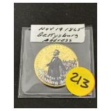 Gold Plated 2012-D Kennedy Half w/Gettysburg