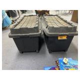 2 - Large Totes on Wheels w/Lids 44"x20"x19"
