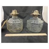 2 Glass Oil Lanterns - no tops