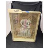 Shadow Box w/Victorian Design Doll Dress