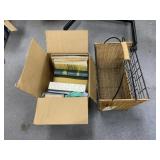 Wicker/Metal Magazine Rack & Photo Albums