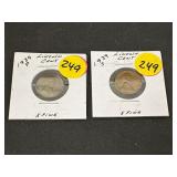1939-P&S Lincoln Wheat Cents Both Ext Fine