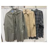 3 - Long Sleeve Collared Shirts Sz L - Izod