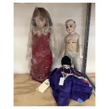 3 Pcs - Dolls - Indian Handmade Squaw