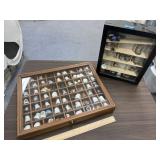 2 - Display Cases w/Collectible Thimbles