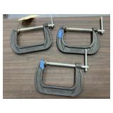 3 - Husky 4" C Clamps
