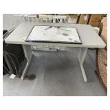 White Dry Erase Board & Metal Desk