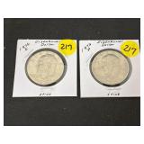 1976 P-D Eisenhower Dollars Both X Fine