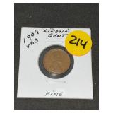 1909-VDB Lincoln Cent Fine