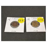 1911 P&D Lincoln Cents - Both Fine