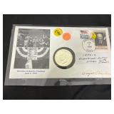 1974-S Silver Eisenhower Dollar w/Stamps
