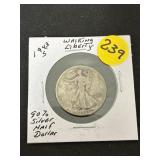 1943-S Walking Liberty 90% Silver Half Dollar