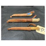 3 - J Marttini Finald Knives in Sheaths