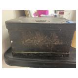 Vintage Metal Lockbox & Pocket Knife
