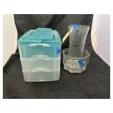 3 Pcs - Glass Bowl - Vase - Plastic Containers