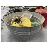 Galvanized Tub 23"Dia  w/Lawn Sprinkler & More