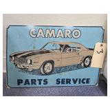 Camaro Parts Metal Single Sided Sign