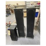 3 Pcs - 2 Tower Pioneer Speakers 36"H