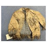 J Kruz Small Leather Fringed Coat