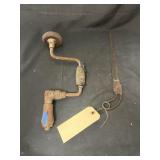 Vintage Hand Drill & Small Saw