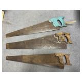 3 - Vintage Hand Saws - 2 are H Disston & Sons