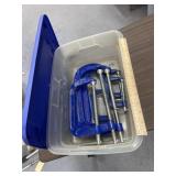 6 C-Clamps in Tote w/Lid