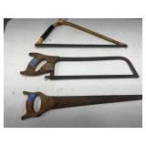 3 - Various Old Hand Saws