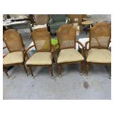 4 - Wooden Rolling Dining Chairs