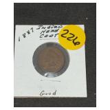 1887 Indian Head Cent Good - Hard one to Find