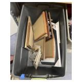 Large Tote w/Lid & Assorted Pic Frames