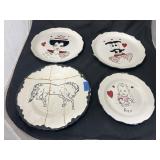 4 Vintage Plates - As Is