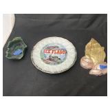 Six Flag Plate & 2 Handmade Pieces