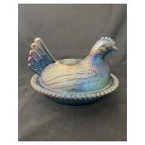 Carnival Glass Hen on Nest