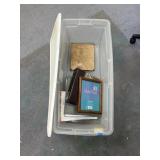 Picture Frames - Photo Albums in Plastic Bin
