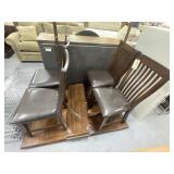 Wood Table w/2 Leaves & 4 Chairs 7ft L