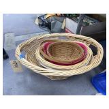 Nesting Wicker Baskets & Plastic bin
