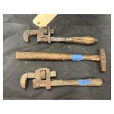 2 Vintage Pipe Wrenches - Rock Hammer