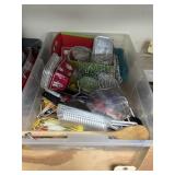 Plastic Tub of Assorted Kitchen Utensils - Foil Pa