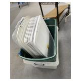 3 Plastic Totes w/Several Lids