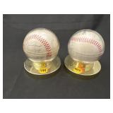 2 - Autographed Baseballs in Holders