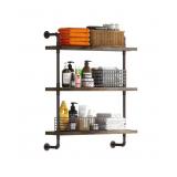 Helsin Wall Mount Iron Pipe Shelves - 3 Tiers - Br