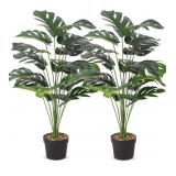 28" 2 Pack Large Fake Monstera Plant - 18 Leaves