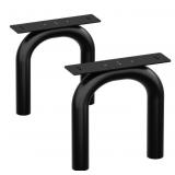 Orgerphy 16" Black U-Shape Metal Table Legs (2 pi