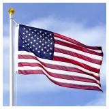 6 Ft Flagpole Set with 3 American Flags, 3