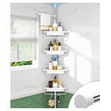 Allzone Corner Shower Caddy - White - 4 Shelves -