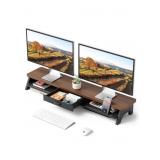 Dual Monitor Stand Riser - LED Light Strip - 2 Tie
