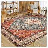 Lahome Boho Tribal Area Rug - 8x10 - Rust/Dull Tea