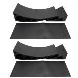 6 Pc. Camper Leveler Set - Black - Up to 35000 Lbs