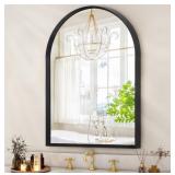 Arch Bathroom Mirror, Wall Mounted, Black Metal Fr